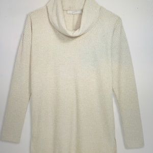 Loft Plus Shimmer Waffle Knit Cowl neck sweater